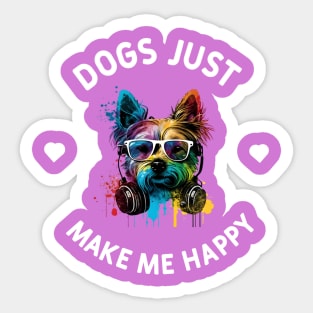 Dogs Just Make Me Happy Sticker